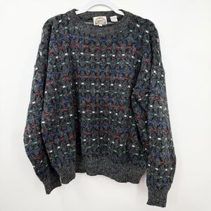 Vintage Concept Clothing Pullover Grandpa Sweater Cosby Crew Neck Chunky Knit XL